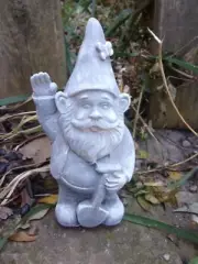 Latex gnome mold plaster cement waving elf rubber mould reusable 5"H x 2"W