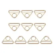 1.5" Adjuster Triangle with Bar Swivel Clip D Dee Ring Buckle, 10Pcs Gold