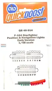 QBT49014 1:48 Quickboost F-104 Starfighter Position & Navigation Lights Early