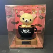 Solar Powered Dancing Bobble Head Toy - Rilakkuma Tan Bear In Coffee Cup