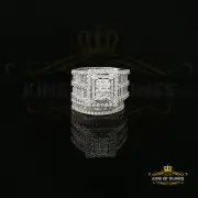 Sterling White Silver Square 5.00ct Cubic Zirconia Bridal Womens Ring Size 7.5