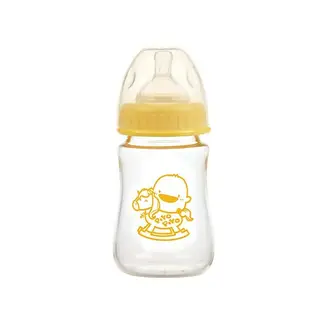 黃色小鴨 消毒鍋玻璃寬口奶瓶組(灰機+厚質玻璃2大2小)【官方旗艦店】