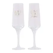 Love You More Wine Glasses Set For Him Her Couple Engagement Wedding Gifts