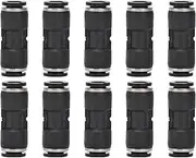 10 PCS Pneumatic Connectors, PVC Air Line Fittings, Quick Connect Hose Fittings, Heavy Duty Straight Push Pipe Fittings for Air Compressor (4mm)