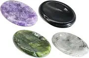 Beavorty Natural Crystal Massage Stone Facial Scraping Board Worry Stone for Relaxing Stress Scraping Plate