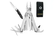 Leatherman Wave Plus + Stainless Steel Multi-Tool + Nylon Sheath + Skeletool KB