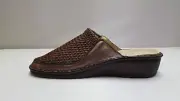 La Plume Flex Women's Bronze Stretch/Leather clog with removable insole full fit