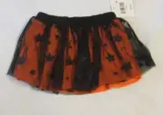 NWT Baby Girl Halloween Skirt Size 12M Super Sparkly Stars Orange Adorable!