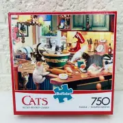 NEW & UNOPENED‼ Buffalo 750 Pc. Jigsaw Puzzle Cats KItten Kitchen Capers 18"x24"