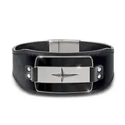 Genuine Leather Cuff Bracelet For Son With Embossed Message