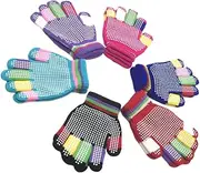 [TINEASUR] 12 Pairs Boys and Girls Winter Gloves Touchscreen Snow Suit Gloves Thin Non-slip Stretchy for Boys Girls Random