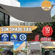 Waterproof Heavy Duty Proof Sun Shade Sail Grey Beige Triangle Rectangle Square