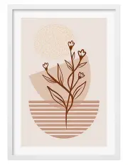 [Profile Australia] Australian Made Boho Plant Lines 1 Art Print A3 in White Frame