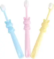 PLAFOPE Children Toothbrush 3pcs Toothbrush Set Soft Bristles for Boys and Girls Mini Gentle Cleaning
