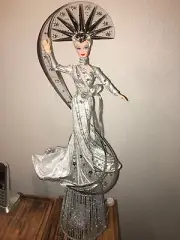 Lighted Bob Mackie Lady Liberty Barbie Christmas Tree Topper, Box1