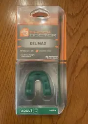 NEW Shock Doctor Gel Max Convertible Strap/Strapless GREEN Mouthguard Adult 11+