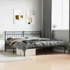 vidaXL Metal Bed Frame without Mattress with Headboard Black 183x203 cm King 2BB