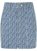 Rabanne Logo-print Denim Mini Skirt - Blue - 36 (UK8 / S) 36 (UK8 / S)