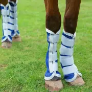 HuirHuir Horse Fly Boots Four Leg Set of 4 (Blue Textilene)