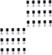 Ipetboom 2sets Nail Polish Bottle Nail Polish Container Nail Polish Brush Bottle Square Container Black Nail Polish Paint Rack Bottles Clear Black Nail Bottle Glass Nail Bottle 15pcs*2