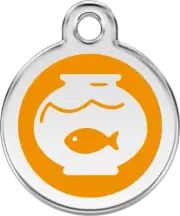 Red Dingo Enamel Fish Bowl Tag - Orange - Lifetime Guarantee - Cat, Dog, Pet ID