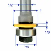 1pc 1/2" shank 1/8" Diameter w/Top Bearing Flute Router Bit S