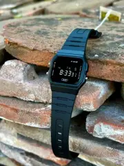 EON “Minimalist Black” F-91 Mod – Sleek Black Digital Watch with Stealth Screen
