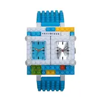 在飛比找PChome24h購物優惠-【nanoblock】自由組藝系列樂高積木錶-水藍Ｘ白/TV