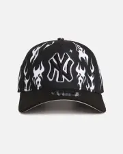 [New Era] New Era New York Yankees 'Crown Flames' 9ofrty A-frame Snapback Black/white - Size ONE ONE Black/White