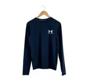 Under Armour Men's HeatGear Long Sleeve NWT Large Navy T-Shirt Compression