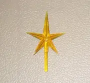 Yellow Ceramic Christmas Tree topper Star 2 3/4" tall