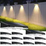 Brightever Solar Fence Lights Outdoor 12-Pack, Waterproof LED Solar Powered D...
