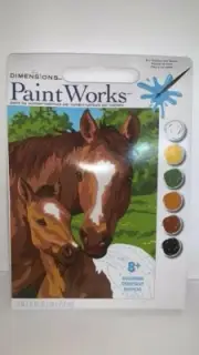 Horse and Colt Dimensions Paintworks Paint By Number Kit 91100 Mothers Pride New