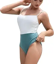 [Generic] Women's One Piece Swimsuit Sexy Cut Out Back Hook Color Block Beach Swimwear Push Up Tummy Control Bathing Suits