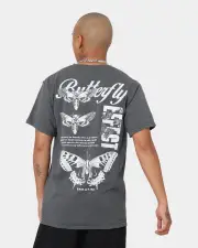 [RATS GET FAT] Rats Get Fat Butterfly Effect Vintage T-shirt Off Black - Size M M Off Black