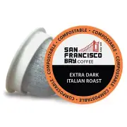 San Francisco Bay Compostable Coffee Pods - Extra Dark Italian 80 Ct K Cup Co...