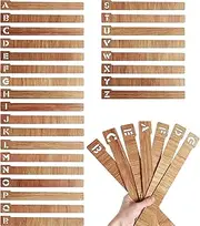 26pcs Vinyl Record Dividers, A-Z Wooden Vinyl Record Alphabetical Organizer Vinyl Record Alphabet Separators Album Letter Organizer Guides for CD DVD Media Book Shelf Storage
