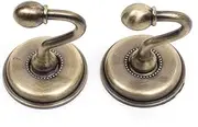 SagaSave 2 PCS Vintage Alloy Pommel, Tieback Hooks Curtain Holdbacks for Door Wall Hat Hangers (Bronze)