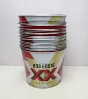 Set of 10 New Dos Equis Party Beer Metal Ice Bucket Galvanized Bucket 7" x 9"