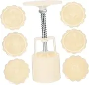 CIYODO 6pc Handmade Mid-Autumn Festival Moon Cake Molds DIY Reusable Cookie Stamp Set