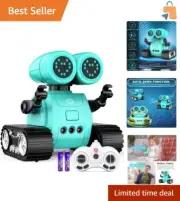 Rechargeable Kids' Robot Toy with Dance Moves, LED Eyes & Programmable Features
