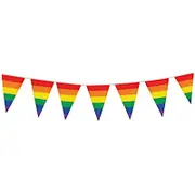 Rainbow Party Decorations Stripe Flag Banner LGBTQ Gay Pride Mardi Gras Supplies