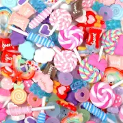 120Pcs Slime Charms Cute Set, Assorted Candy Sweets Resin Flatback Slime Bead...