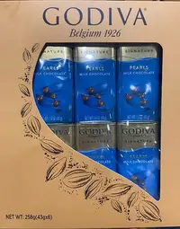 在飛比找Yahoo!奇摩拍賣優惠-GODIVA 歌帝梵黑巧克力豆 43公克X6入-吉兒好市多C