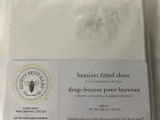 Burt's Bees Baby Bassinet Fitted Sheet White organic cotton jersey nursery