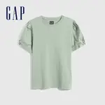 GAP 女裝 泡泡袖短袖T恤-綠色(577527)