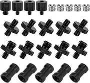24pcs Mic Stand Adapter, 6 Types Sturdy Mic Thread Adapter 3/8 Female to 1/4 Male Adapters Camera Stand Adapter Mic Screw Adapter for Microphones Tripods Cameras Stands