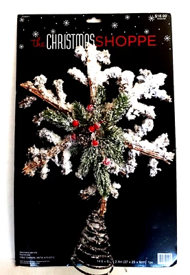 FREE SHIPPING The Christmas Shoppe Glitter White Snow Star Tree Topper NEw RARE