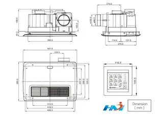 《阿拉斯加》浴室暖風乾燥機 968SKP(PTC陶瓷電組加熱-線控型) 異味阻斷型暖風機 110V / 220V