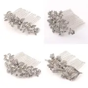 USA Seller good quality silver tone wedding bridal rhinestone crystal hair comb